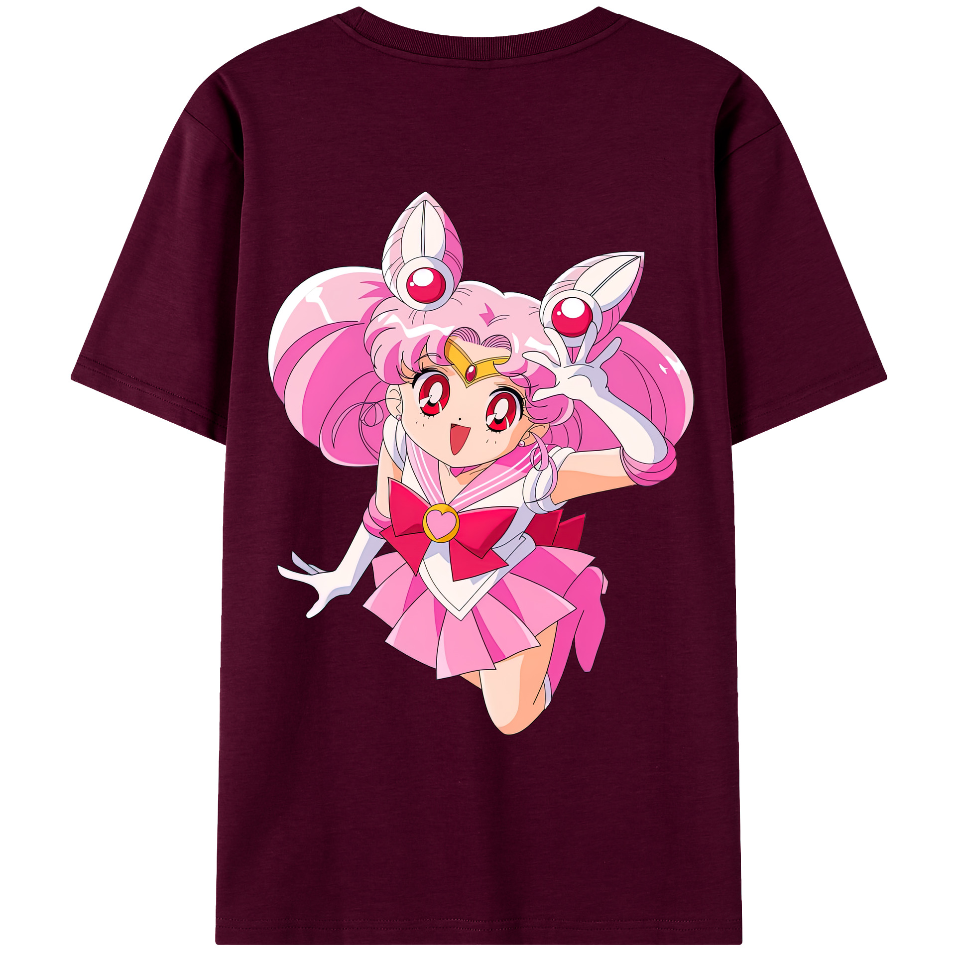 （画像用） 美少女戦士セーラームーン ちびうさ Sailor Moon Chibiusa Tsukino Usagi Small Lady Serenity レディース半袖Tシャツ(バックプリント)